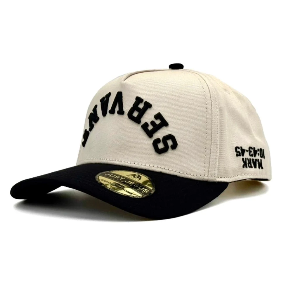 ‘SERVANT’ Premium SnapBack - Cream/Black