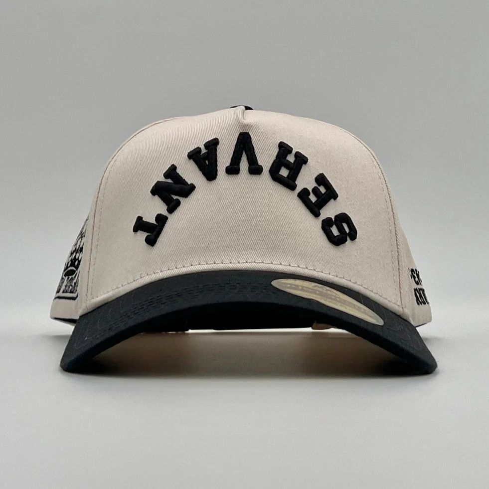 ‘SERVANT’ Premium SnapBack - Cream/Black - Image 10