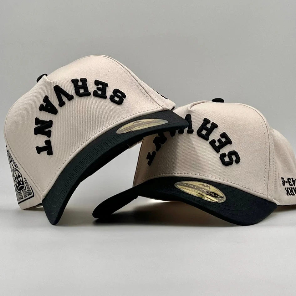 ‘SERVANT’ Premium SnapBack - Cream/Black - Image 11