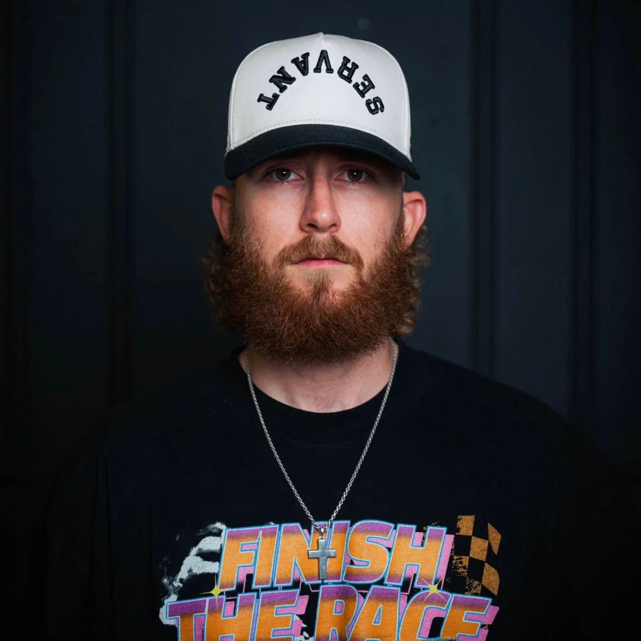 ‘SERVANT’ Premium SnapBack - Cream/Black - Image 2