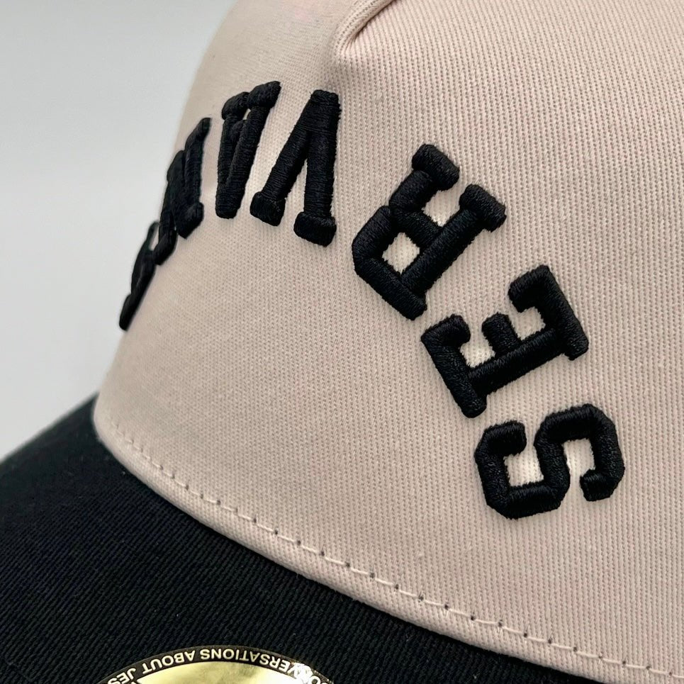 ‘SERVANT’ Premium SnapBack - Cream/Black - Image 6