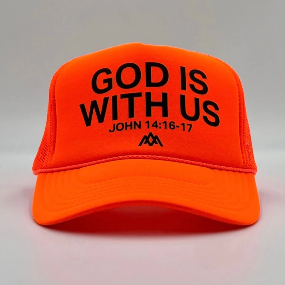 God is With Us Foam Trucker - Neon Orange - Image 2
