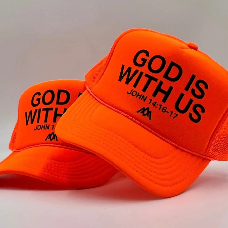 God is With Us Foam Trucker - Neon Orange - Image 5